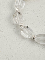 Smoky Quartz Pearl Crystal Bracelet — freeform double-point clear quartz, small freeform smoky quartz, white rice pearls | SENLORE