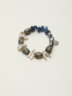 Baroque Speckled Freeform Bracelet — speckled freeform stone, grey baroque pearl, long-tusk baroque pearl | SENLORE