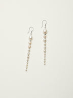 Minimalist Elegance Pearl Drop Earrings — freshwater pearl, sterling silver ear hooks | SENLORE