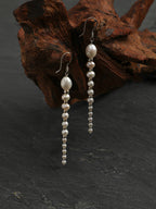 Minimalist Elegance Pearl Drop Earrings — freshwater pearl, sterling silver ear hooks | SENLORE