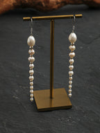 Minimalist Elegance Pearl Drop Earrings — freshwater pearl, sterling silver ear hooks | SENLORE