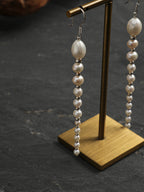 Minimalist Elegance Pearl Drop Earrings — freshwater pearl, sterling silver ear hooks | SENLORE