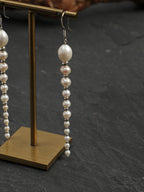Minimalist Elegance Pearl Drop Earrings — freshwater pearl, sterling silver ear hooks | SENLORE