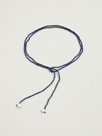 Lapis Lazuli Block & Petal Pearl Necklace — lapis lazuli blocks, petal beads | SENLORE