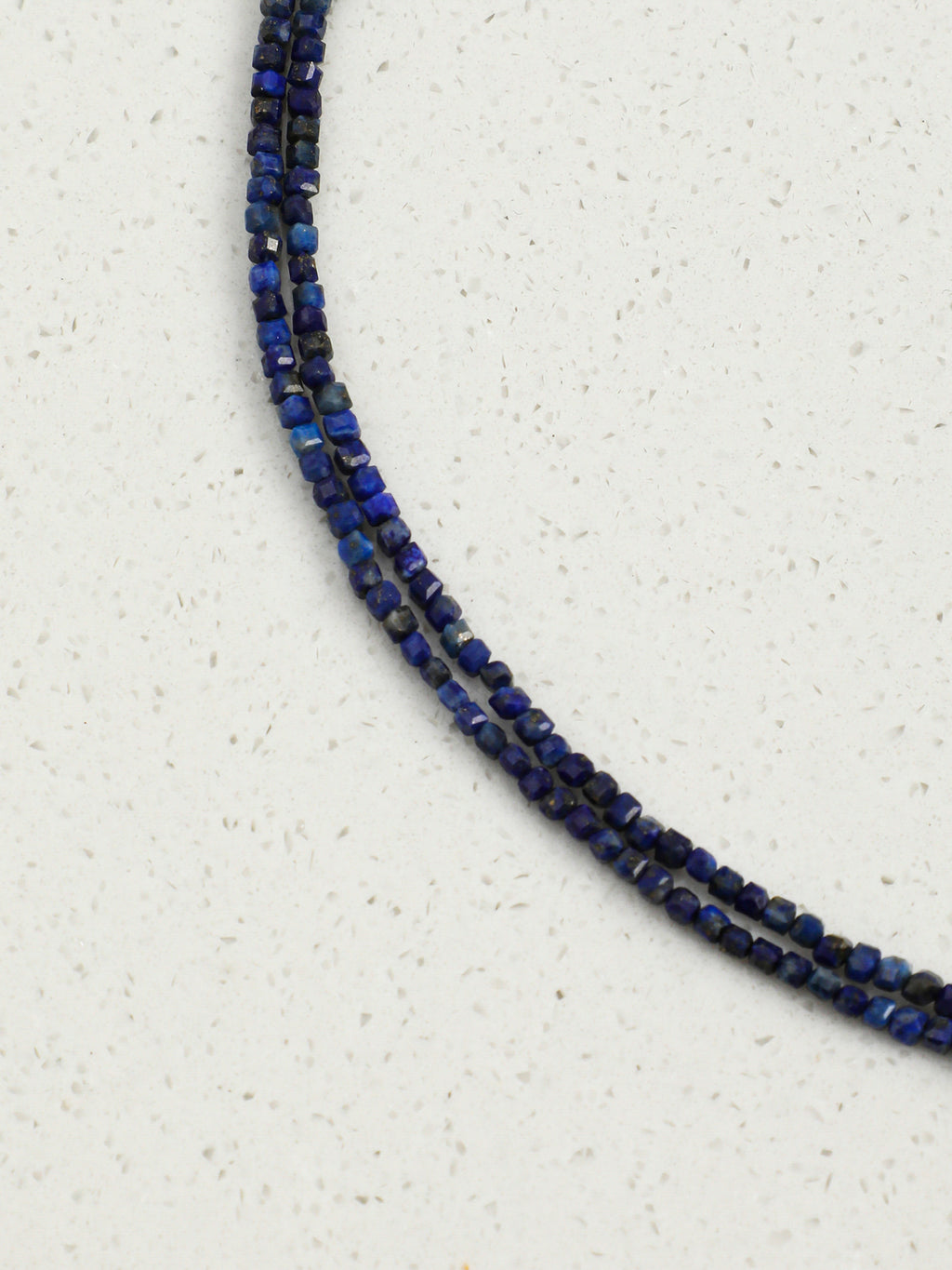 Lapis Lazuli Block & Petal Pearl Necklace — lapis lazuli blocks, petal beads | SENLORE