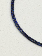 Lapis Lazuli Block & Petal Pearl Necklace — lapis lazuli blocks, petal beads | SENLORE
