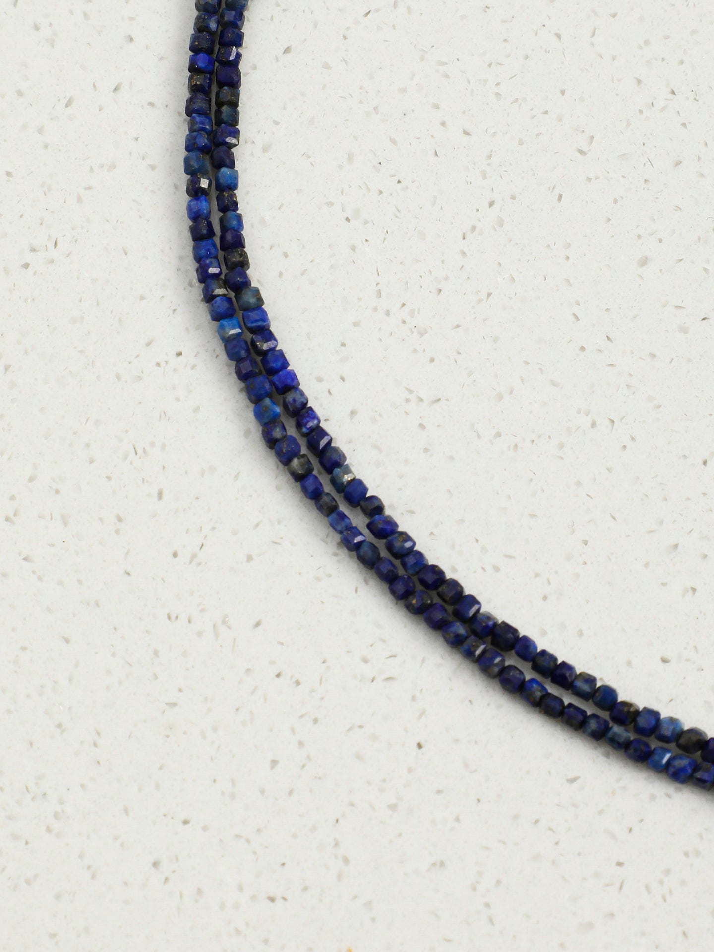 Lapis Lazuli Block & Petal Pearl Necklace — lapis lazuli blocks, petal beads | SENLORE