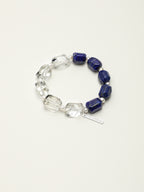 Lapis Lazuli Crystal Bracelet — freeform lapis lazuli, freeform double-point clear quartz, seed pearls | SENLORE