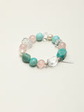 Fresh Mint Crystal Bracelet — freeform amazonite, amazonite round bead, white rice pearls | SENLORE