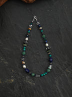 Misty Forest Crystal Necklace — amazonite round beads, green agate disc-cut, la... | SENLORE
