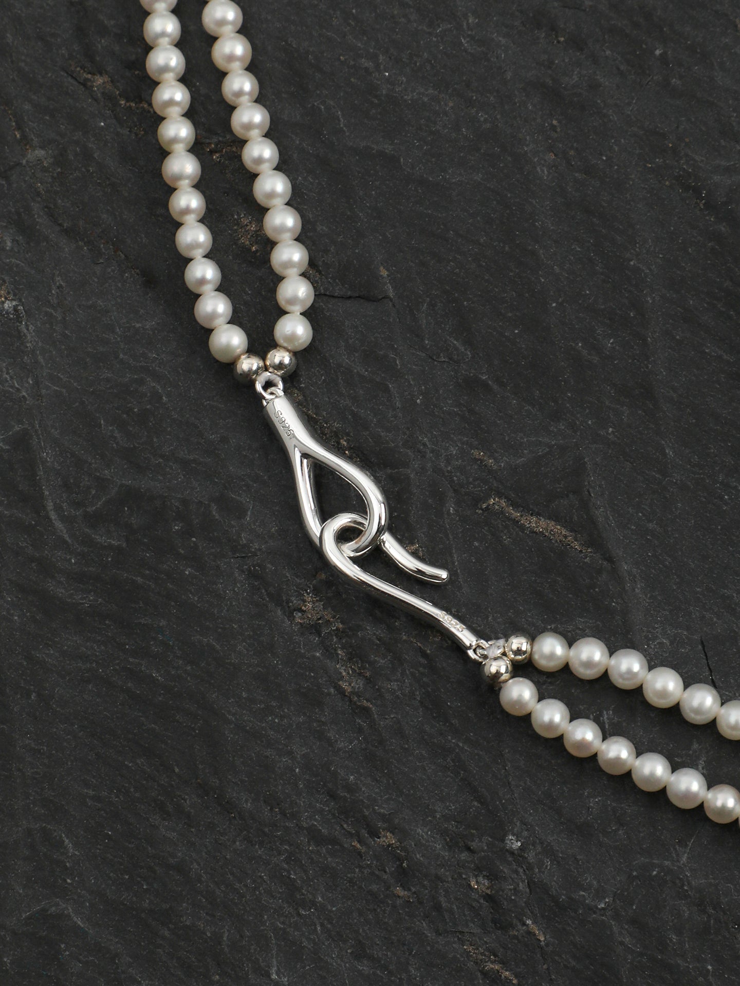 Elegant Princess Pearl Necklace — seed pearls, clear quartz oblique cubes, amethy... | SENLORE