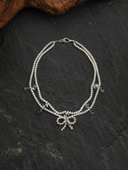 Elegant Princess Pearl Necklace — seed pearls, clear quartz oblique cubes, amethy... | SENLORE