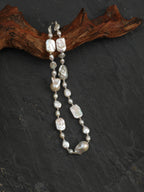 Elegant Baroque Pearl Necklace — large baroque pearl & square-slice baroque pearl & S925 Sterling Silver | SENLORE