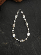 Elegant Baroque Pearl Necklace — large baroque pearl & square-slice baroque pearl & S925 Sterling Silver | SENLORE