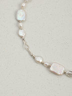 Elegant Baroque Pearl Necklace — large baroque pearl & square-slice baroque pearl & S925 Sterling Silver | SENLORE