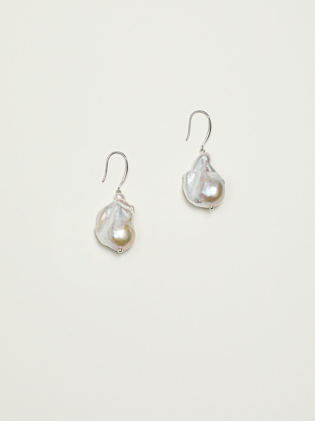 Minimalist Large Baroque Earrings — large baroque pearl, sterling silver simple ear hook, sterling silver ball headpin | SENLORE