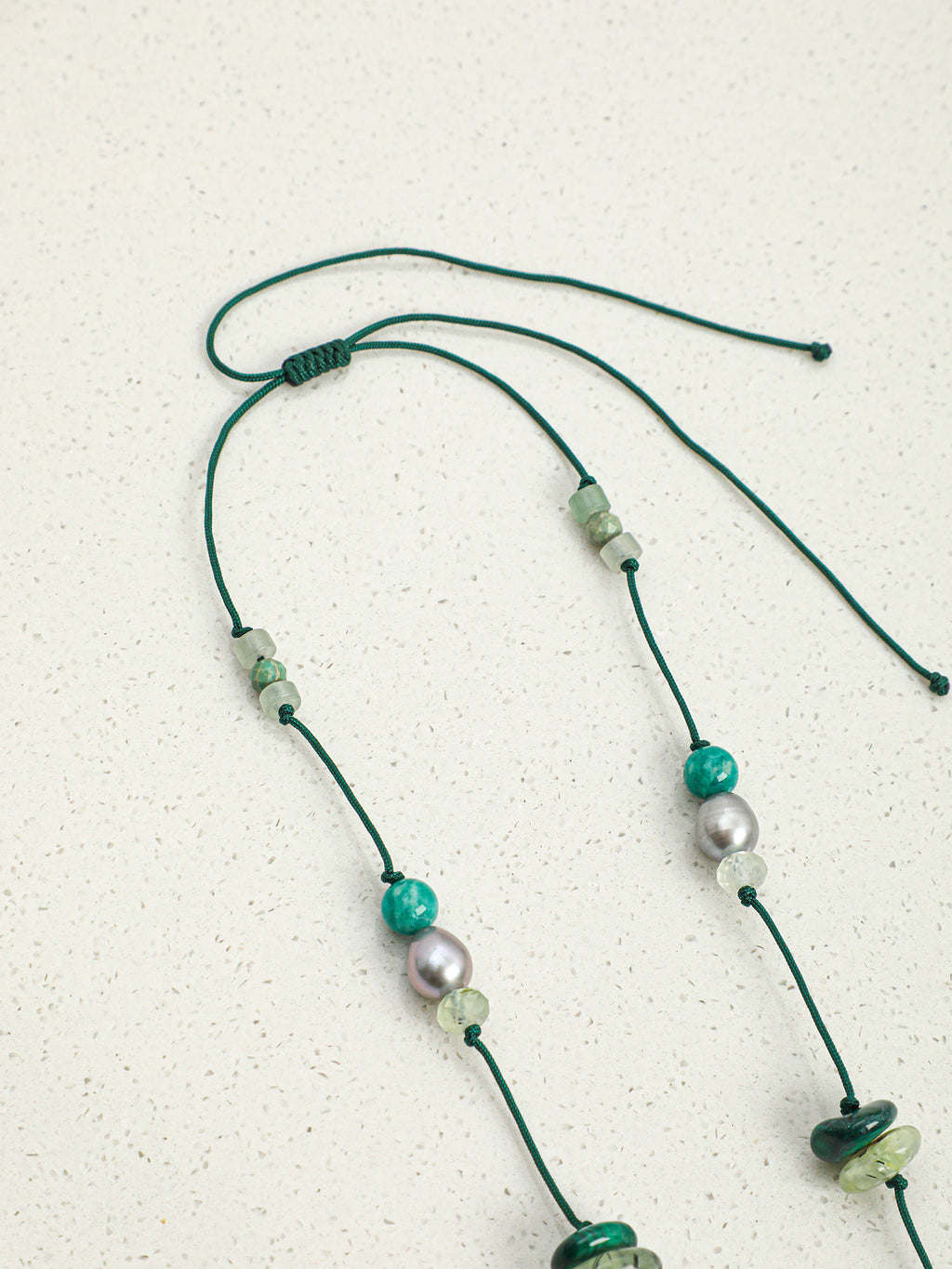 Forest Whisper Baroque Necklace — large baroque pearl & malachite chip & S925 Sterling Silver | SENLORE