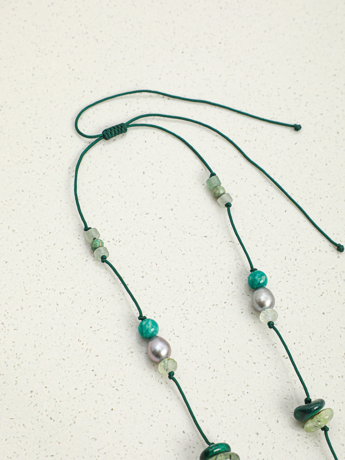 Forest Whisper Baroque Necklace — large baroque pearl & malachite chip & S925 Sterling Silver | SENLORE