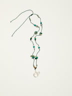 White Gourd Crystal Necklace — flawless white crystal gourd & flat-slice pearl & S925 Sterling Silver | SENLORE