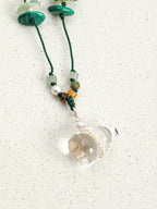 White Gourd Crystal Necklace — flawless white crystal gourd & flat-slice pearl & S925 Sterling Silver | SENLORE