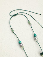 White Gourd Crystal Necklace — flawless white crystal gourd & flat-slice pearl & S925 Sterling Silver | SENLORE