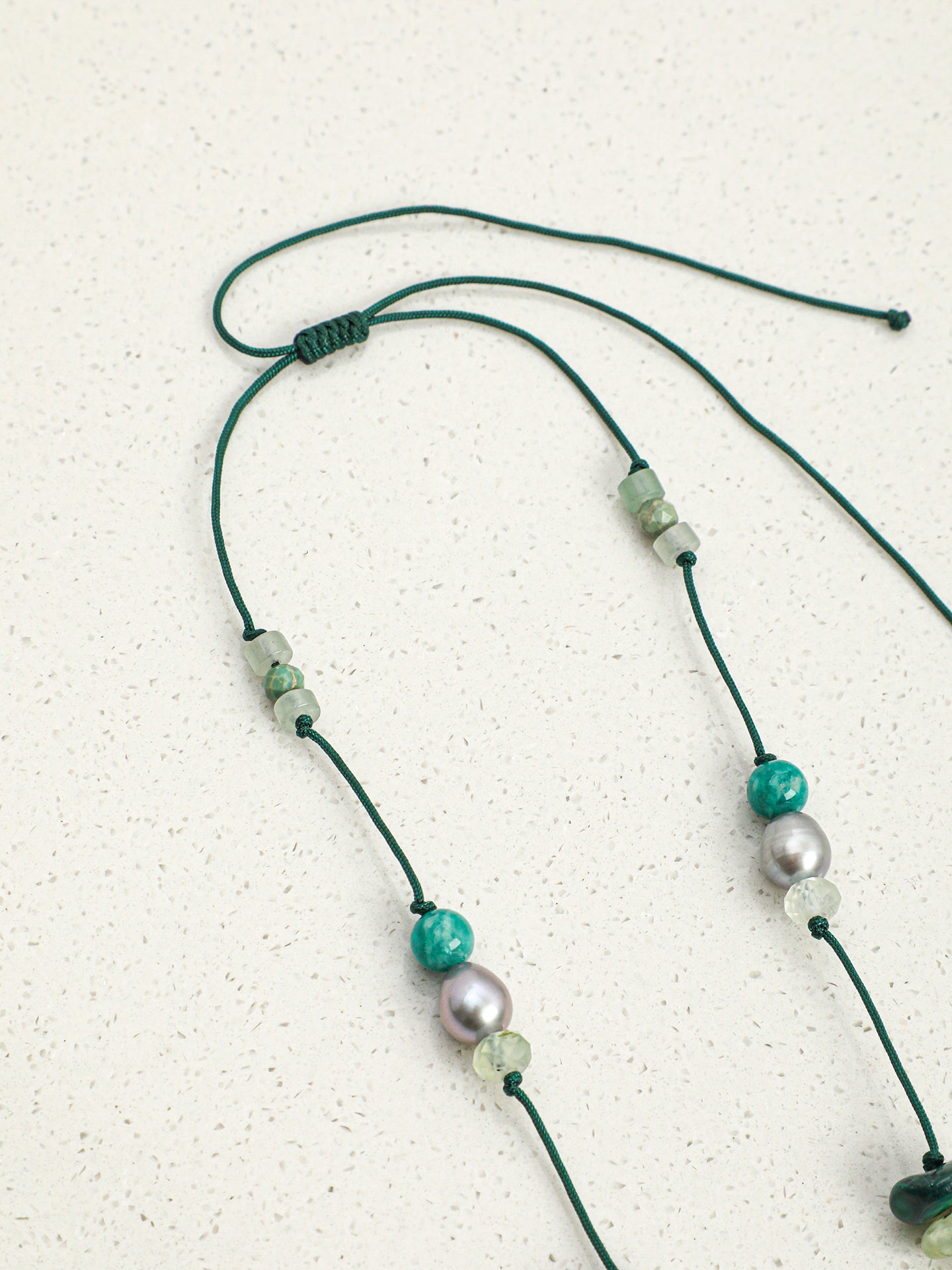 White Gourd Crystal Necklace — flawless white crystal gourd & flat-slice pearl & S925 Sterling Silver | SENLORE
