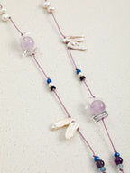 Teardrop Amethyst Necklace — amethyst, clear quartz, lapis lazuli, freshwate... | SENLORE