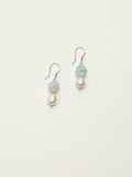 Blue Hydrangea Aquamarine & Pearl Drop Earrings — Aquamarine, Pearl & Sterling Silver | SENLORE