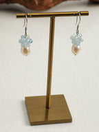Blue Hydrangea Aquamarine & Pearl Drop Earrings — Aquamarine, Pearl & Sterling Silver | SENLORE