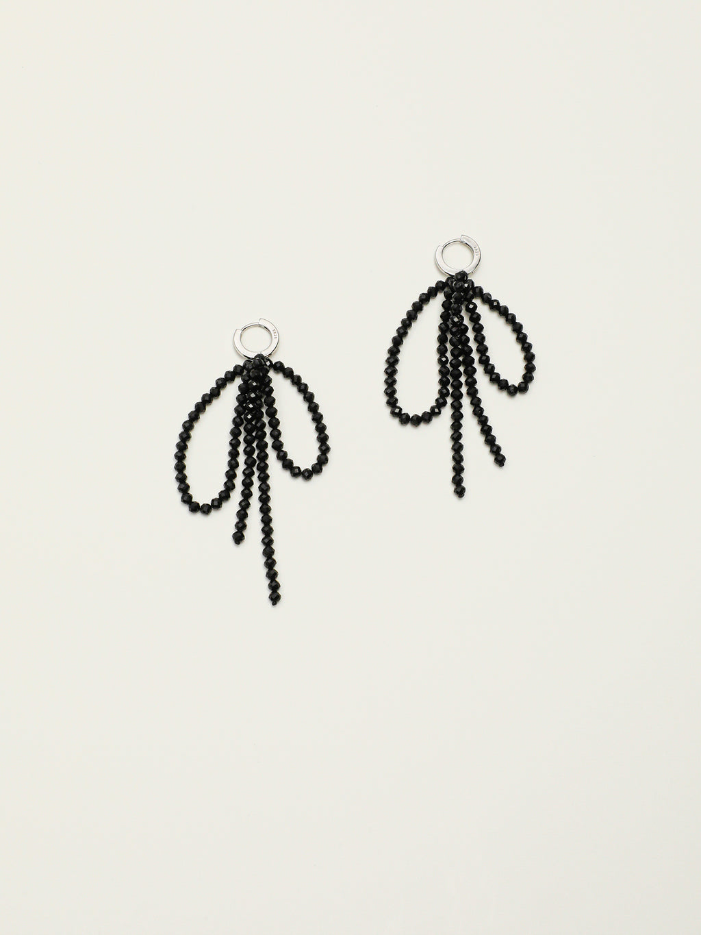 Black Tourmaline Bow Drop Earrings — Black Tourmaline & Sterling Silver | SENLORE