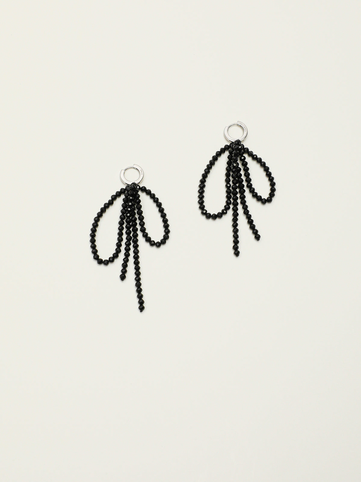 Black Tourmaline Bow Drop Earrings — Black Tourmaline & Sterling Silver | SENLORE