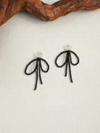 Black Tourmaline Bow Drop Earrings — Black Tourmaline & Sterling Silver | SENLORE