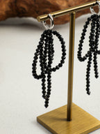 Black Tourmaline Bow Drop Earrings — Black Tourmaline & Sterling Silver | SENLORE