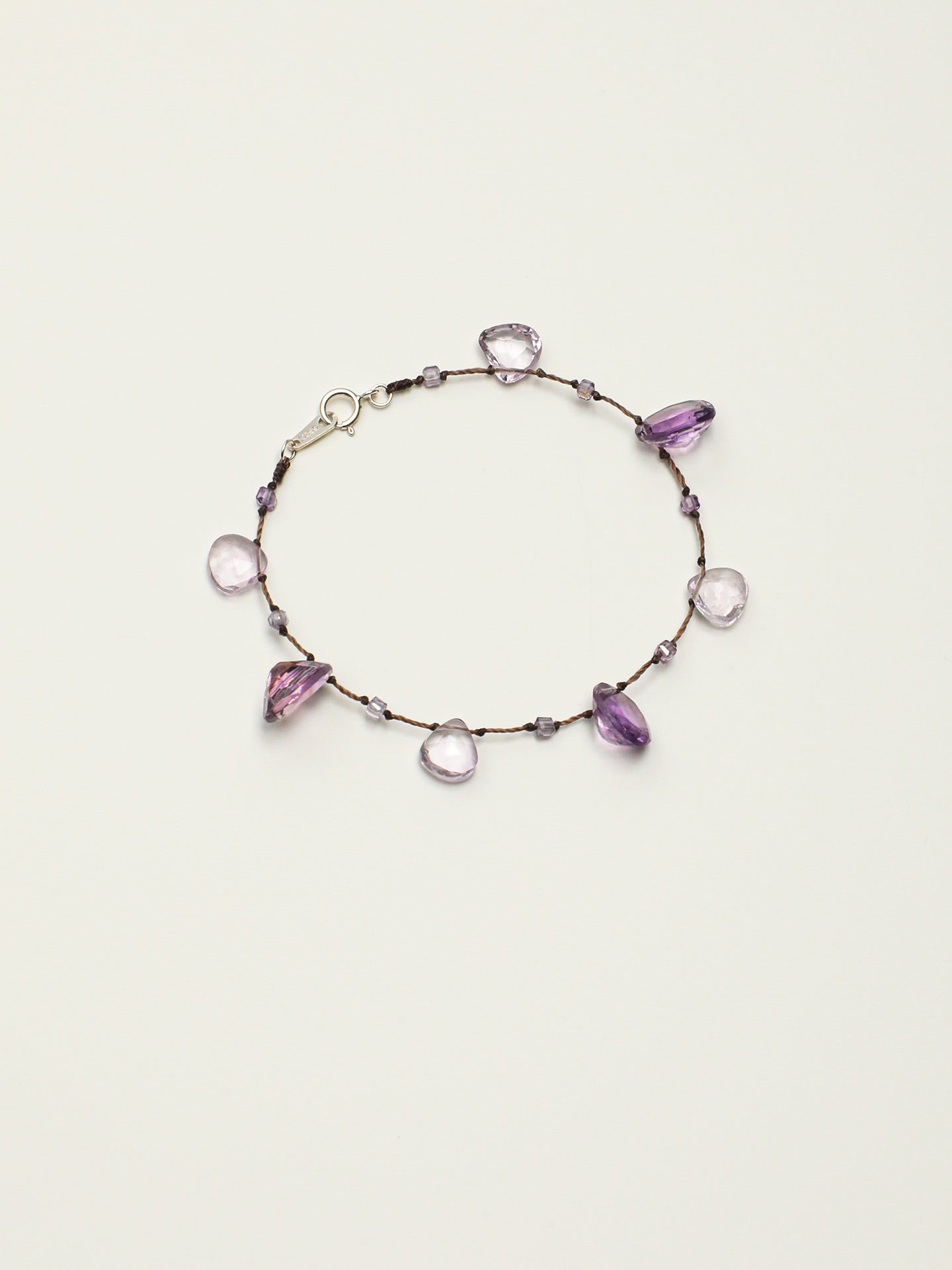 Diamond-Cut Petal Crystal Bracelet — amethyst diamond-cut, rose quartz petal-cut | SENLORE