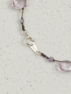 Diamond-Cut Petal Crystal Bracelet — amethyst diamond-cut, rose quartz petal-cut | SENLORE