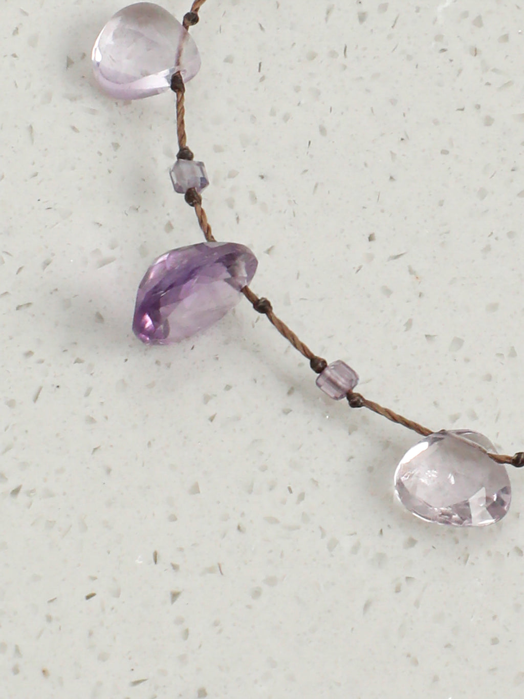Diamond-Cut Petal Crystal Bracelet — amethyst diamond-cut, rose quartz petal-cut | SENLORE