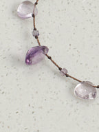 Diamond-Cut Petal Crystal Bracelet — amethyst diamond-cut, rose quartz petal-cut | SENLORE