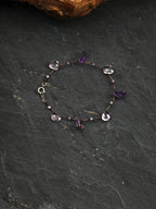 Diamond-Cut Petal Crystal Bracelet — amethyst diamond-cut, rose quartz petal-cut | SENLORE