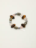 Tiger's Eye Rose Quartz & Spotted Stone Bracelet — Tiger's Eye, Rose Quartz & Sterling Silver | SENLORE