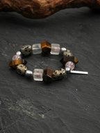 Tiger's Eye Rose Quartz & Spotted Stone Bracelet — Tiger's Eye, Rose Quartz & Sterling Silver | SENLORE
