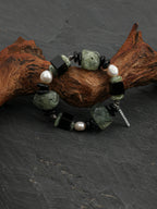 Prehnite Black Agate & Baroque Pearl Bracelet — Prehnite, Black Agate, Baroque Pearl & Silver | SENLORE