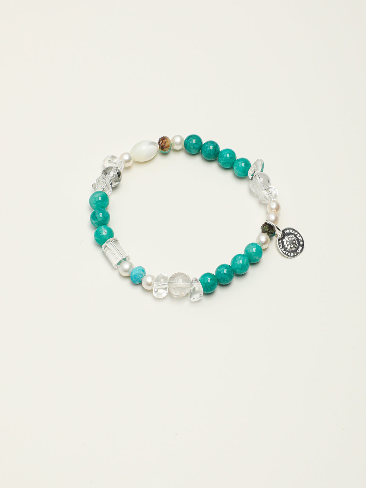 Blue Danube Crystal Bracelet — amazonite, turquoise, clear quartz, freshwater... | SENLORE