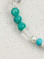 Blue Danube Crystal Bracelet — amazonite, turquoise, clear quartz, freshwater... | SENLORE