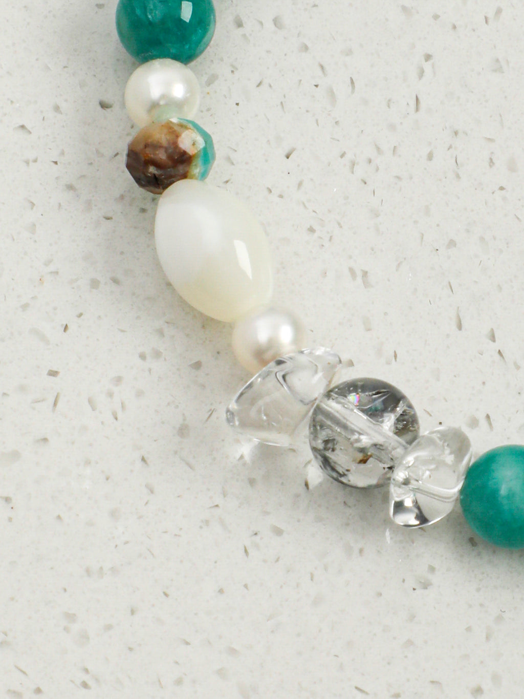 Blue Danube Crystal Bracelet — amazonite, turquoise, clear quartz, freshwater... | SENLORE