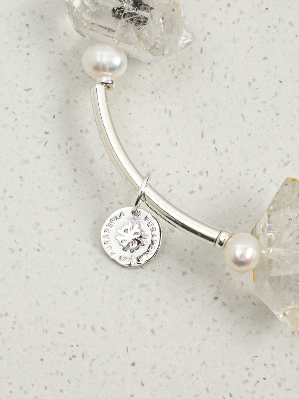 Black Galaxite Double-Point Sterling Silver Bracelet — Black Galaxite & Sterling Silver | SENLORE