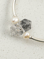 Black Galaxite Double-Point Sterling Silver Bracelet — Black Galaxite & Sterling Silver | SENLORE