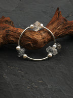 Black Galaxite Double-Point Sterling Silver Bracelet — Black Galaxite & Sterling Silver | SENLORE