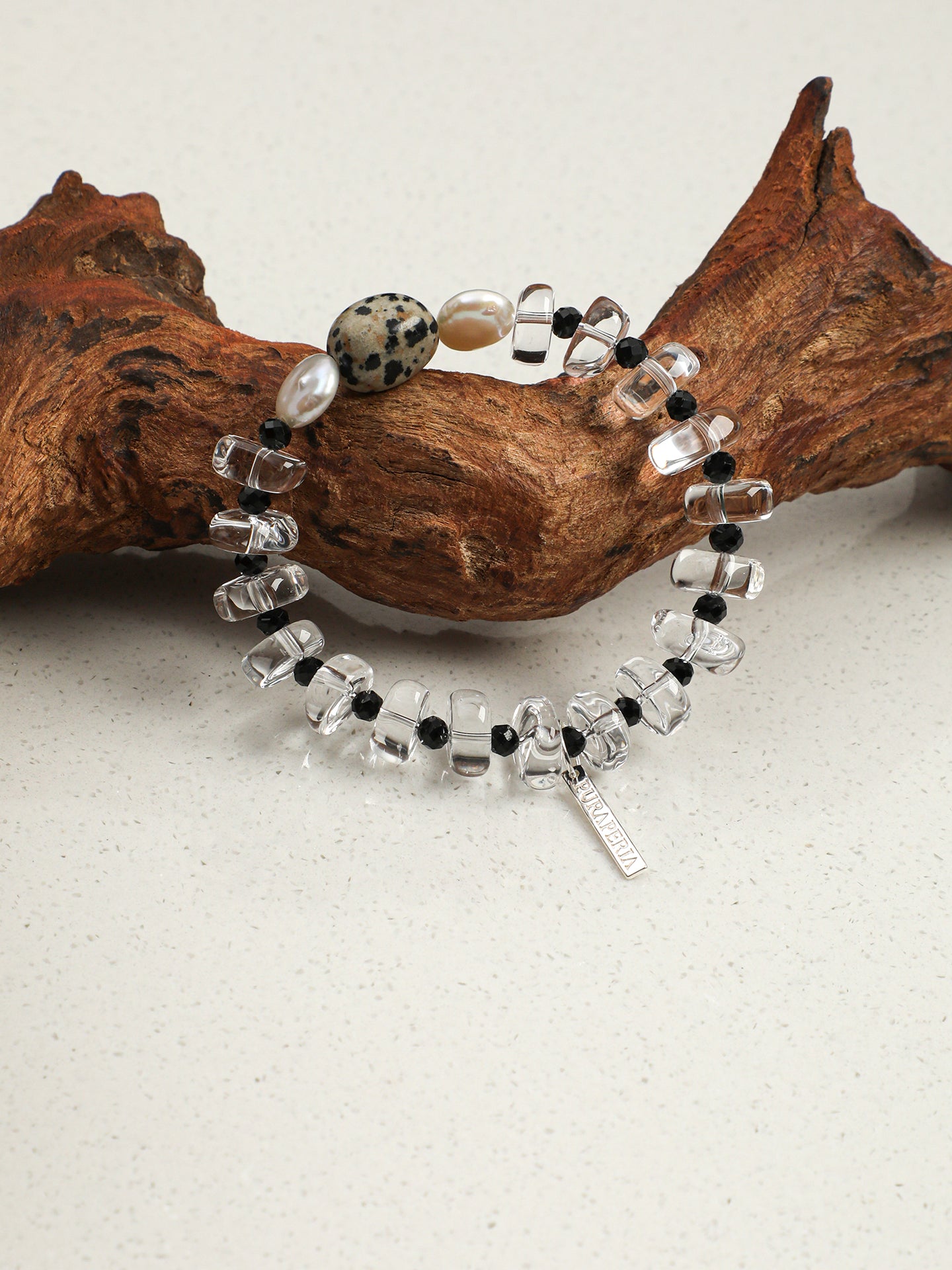 Clear Quartz Cherry Blossom & Baroque Pearl Bracelet — Clear Quartz, Baroque Pearl & Sterling Silver | SENLORE