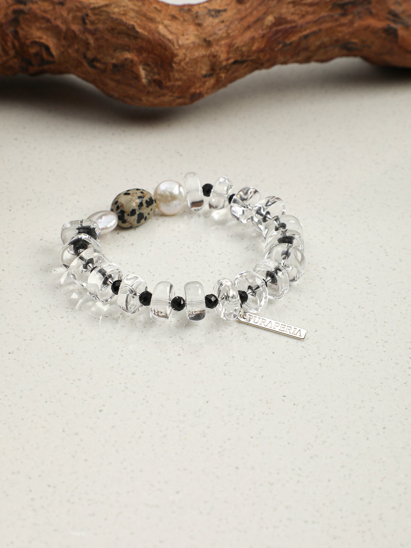 Clear Quartz Cherry Blossom & Baroque Pearl Bracelet — Clear Quartz, Baroque Pearl & Sterling Silver | SENLORE