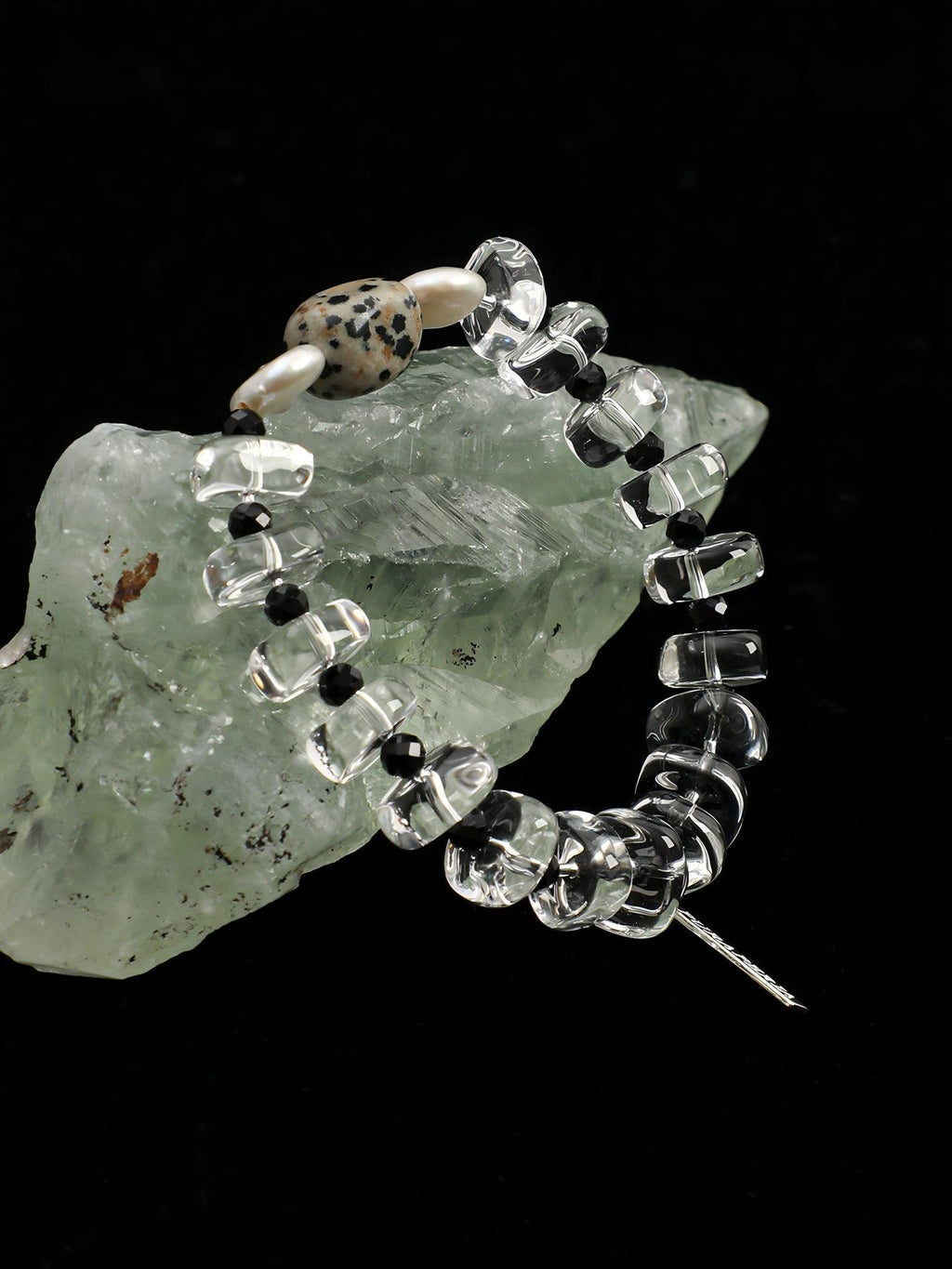 Clear Quartz Cherry Blossom & Baroque Pearl Bracelet — Clear Quartz, Baroque Pearl & Sterling Silver | SENLORE